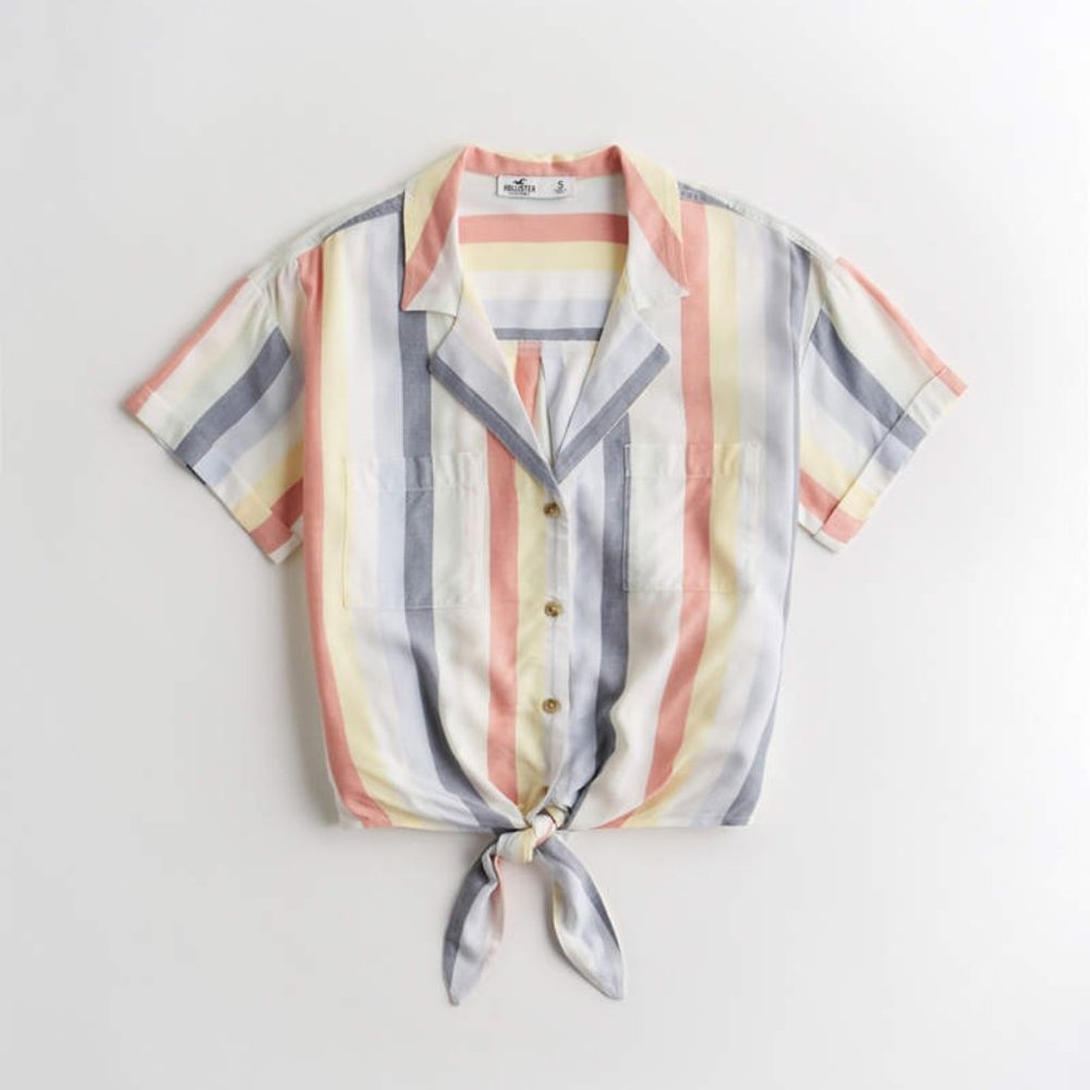 Tie-Front Camp Shirt